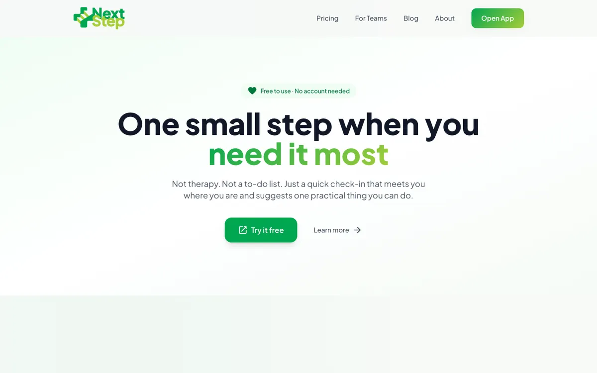 Next Step website